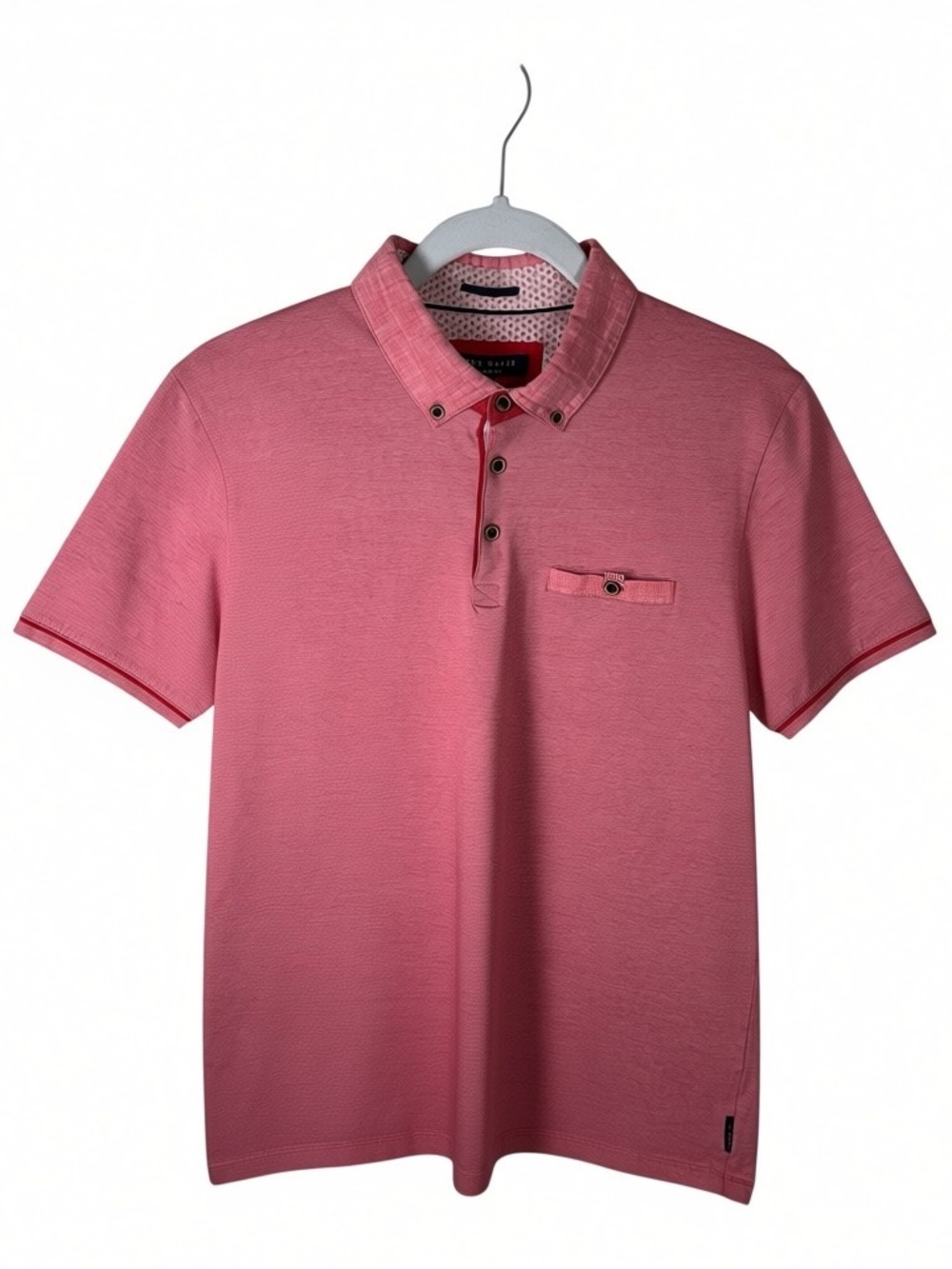 Ted Baker Men's Red Button-Down Collar Polo